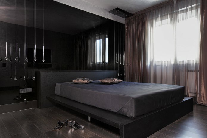 Meubles de chambre aux tons noirs