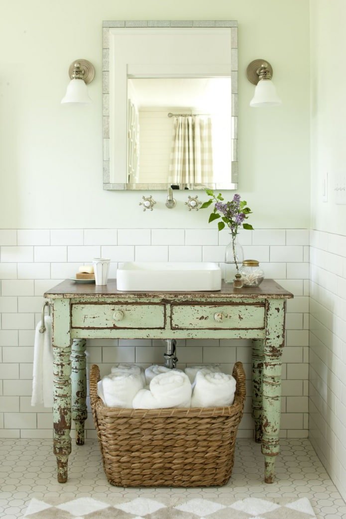 salle de bain shabby chic
