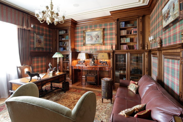 intérieur d'un bureau de style anglais