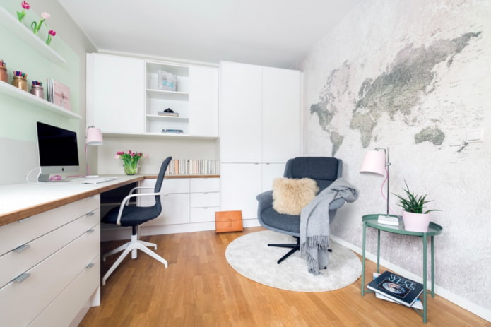 Intérieur de bureau de style scandinave