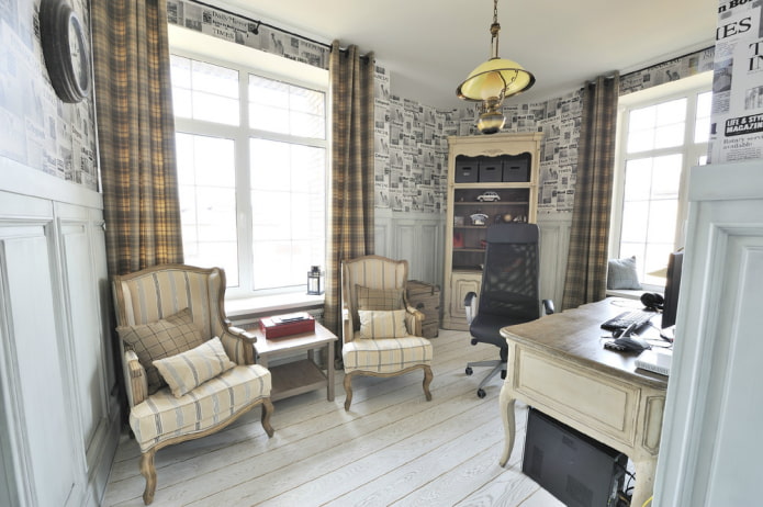 intérieur d'un bureau de style provençal
