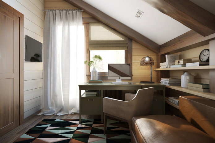 Bureau sous les combles à l'intérieur