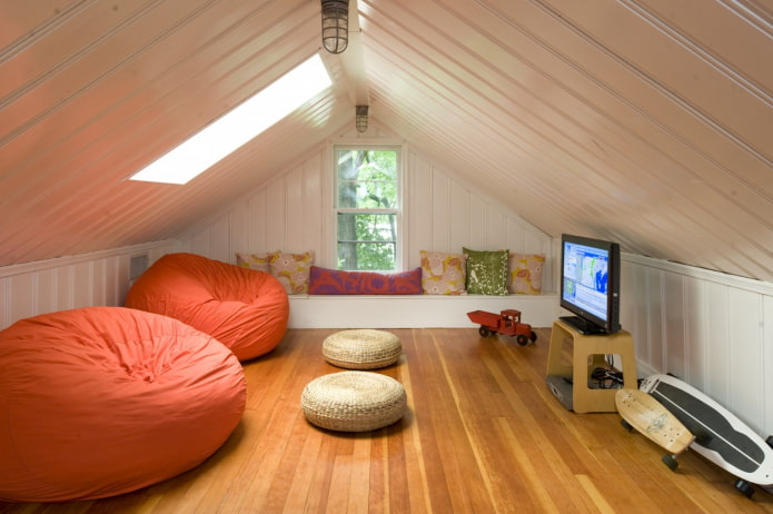 espace salon sous le toit