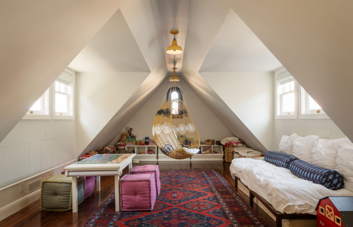 Chambre d'enfant mansardée
