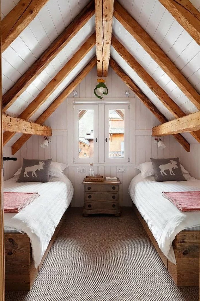 Chambre pour deux enfants mansardée