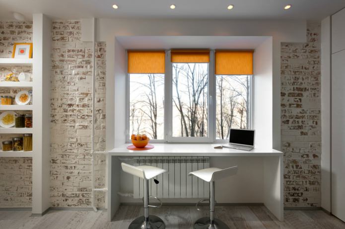 brique dans la décoration intérieure d'un studio