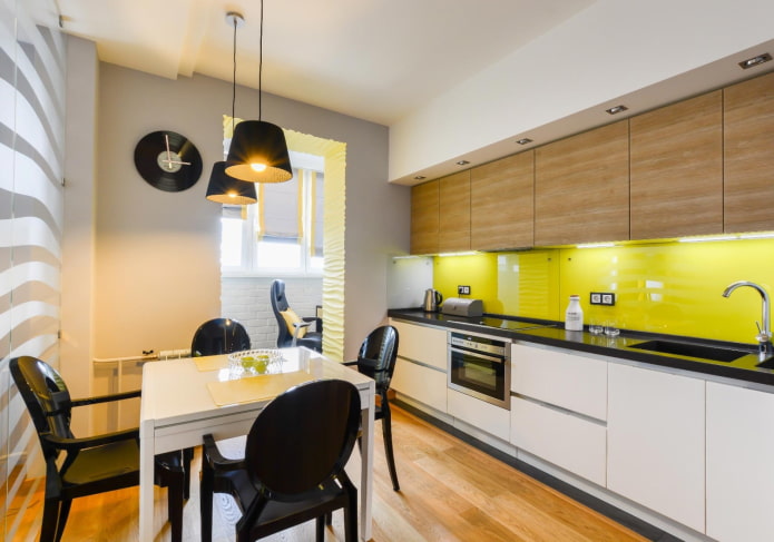 Schéma de couleurs de l'intérieur de la cuisine de la superficie de 10 m²