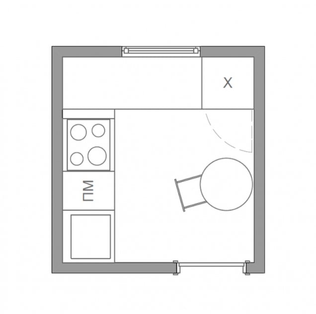 Plan de cuisine de 4 m²