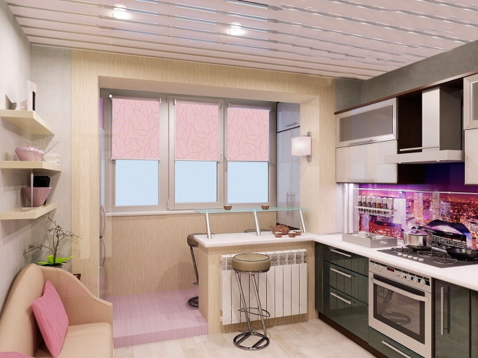 Intérieur de cuisine de 6 mètres carrés