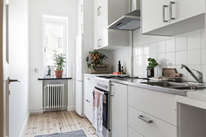planification d'une cuisine étroite de 8 m²