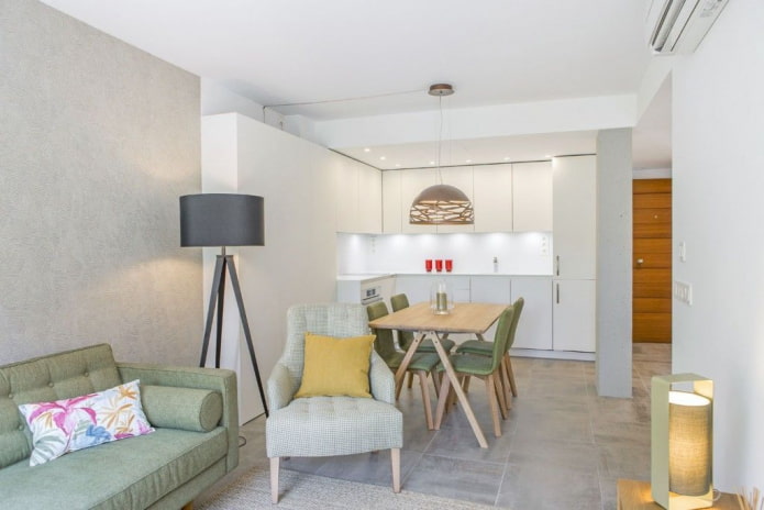 conception d'une cuisine-salon de 17 m²