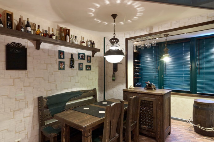 Éclairage d'une cuisine combinée avec une loggia