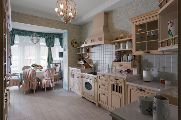 conception d'une cuisine combinée avec une loggia dans le style provençal