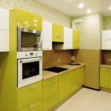 Cuisine design avec papier peint vert : 55 photos modernes d'intérieur-1