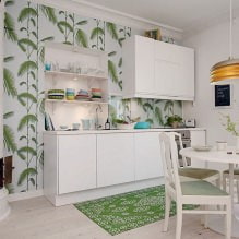 Cuisine design avec papier peint vert : 55 photos modernes d'intérieur-9