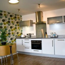 Aménagement de cuisine avec papier peint vert : 55 photos modernes à l'intérieur-14