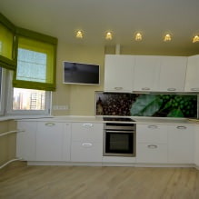 Cuisine design avec papier peint vert : 55 photos modernes d'intérieur-2