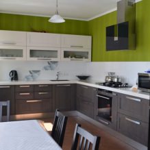 Cuisine design avec papier peint vert : 55 photos modernes d'intérieur-7
