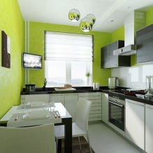 Cuisine design avec papier peint vert : 55 photos modernes d'intérieur-4