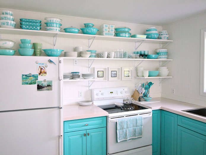 Couleur Tiffany dans la cuisine