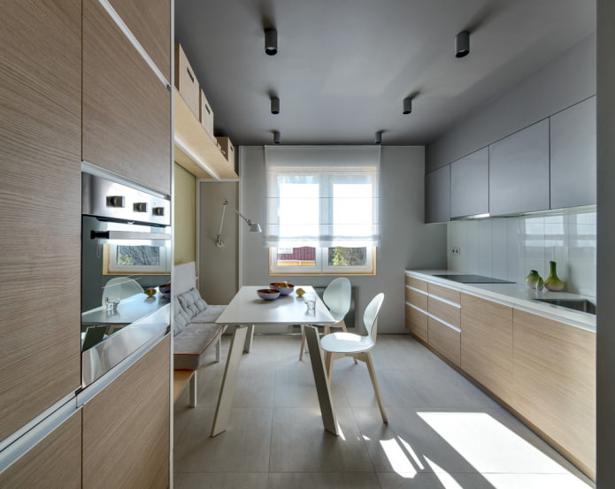 Cuisine de 9 m² sur deux rangées