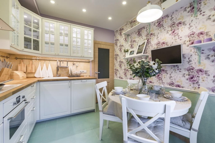 papier peint lavable dans la cuisine
