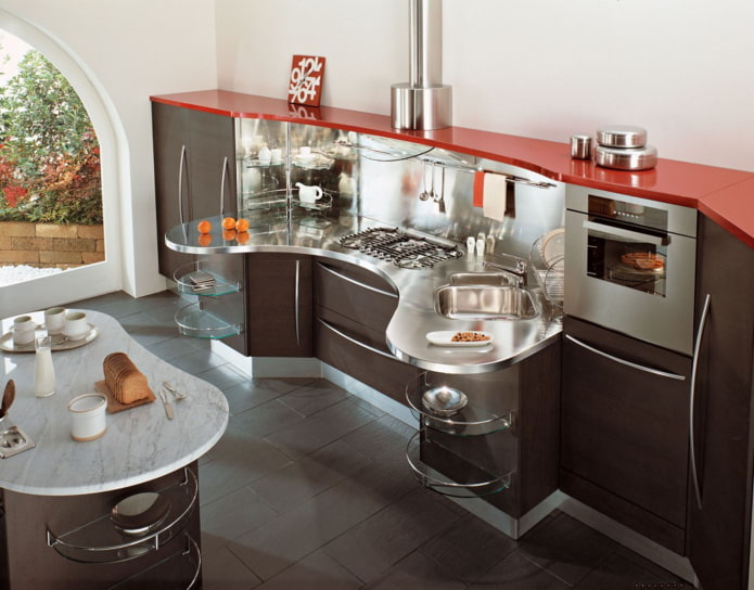 ensemble de cuisine original aux lignes douces