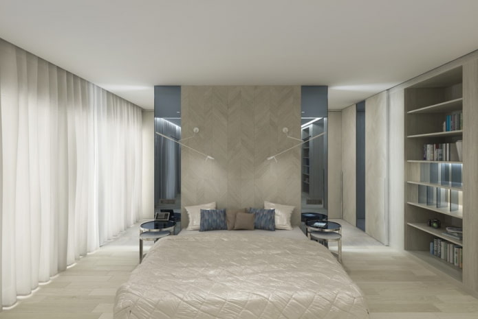 chambre à coucher aménagement intérieur d'un appartement de 100 mètres carrés