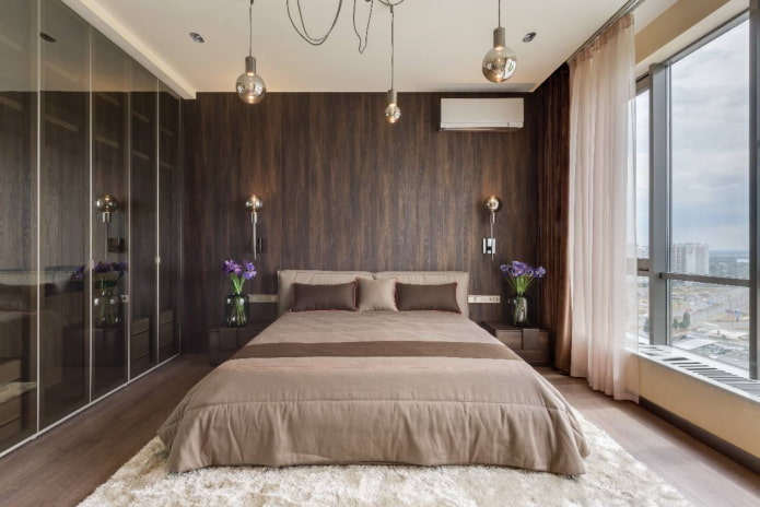 conception de chambre à coucher à l'intérieur d'un appartement de 100 mètres carrés