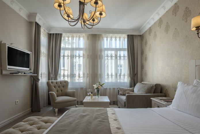 intérieur d'un appartement de deux pièces de 100 mètres carrés