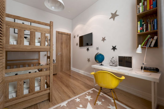 conception d'une chambre d'enfant à l'intérieur d'un appartement de 100 m²