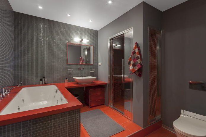 conception de salle de bains à l'intérieur d'un appartement de 100 mètres carrés