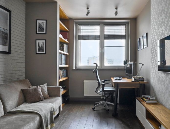 Aménagement de bureau à l'intérieur d'un appartement de 100 mètres carrés