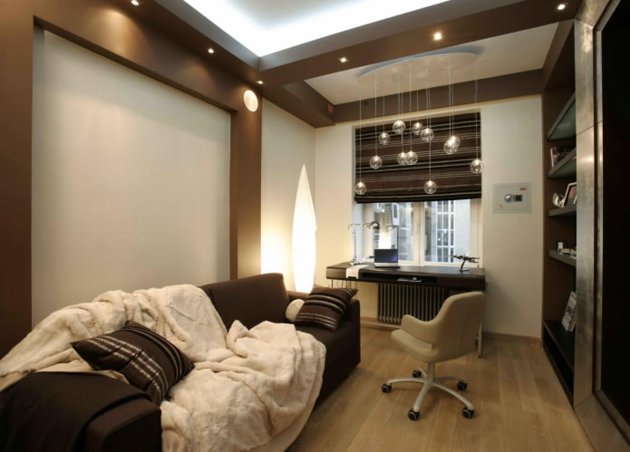 Aménagement de bureau à l'intérieur d'un appartement de 100 mètres carrés
