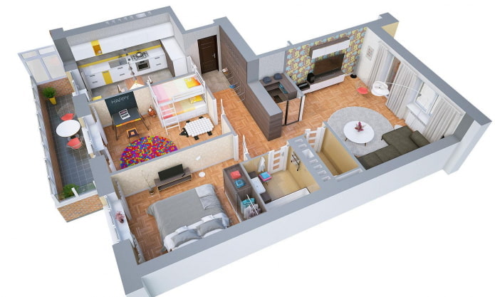 Plan d'un appartement de 100 mètres carrés