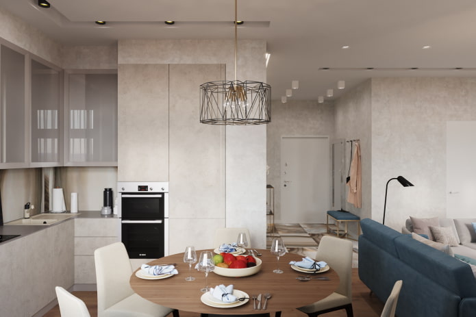 intérieur d'un appartement de deux pièces de 100 mètres carrés