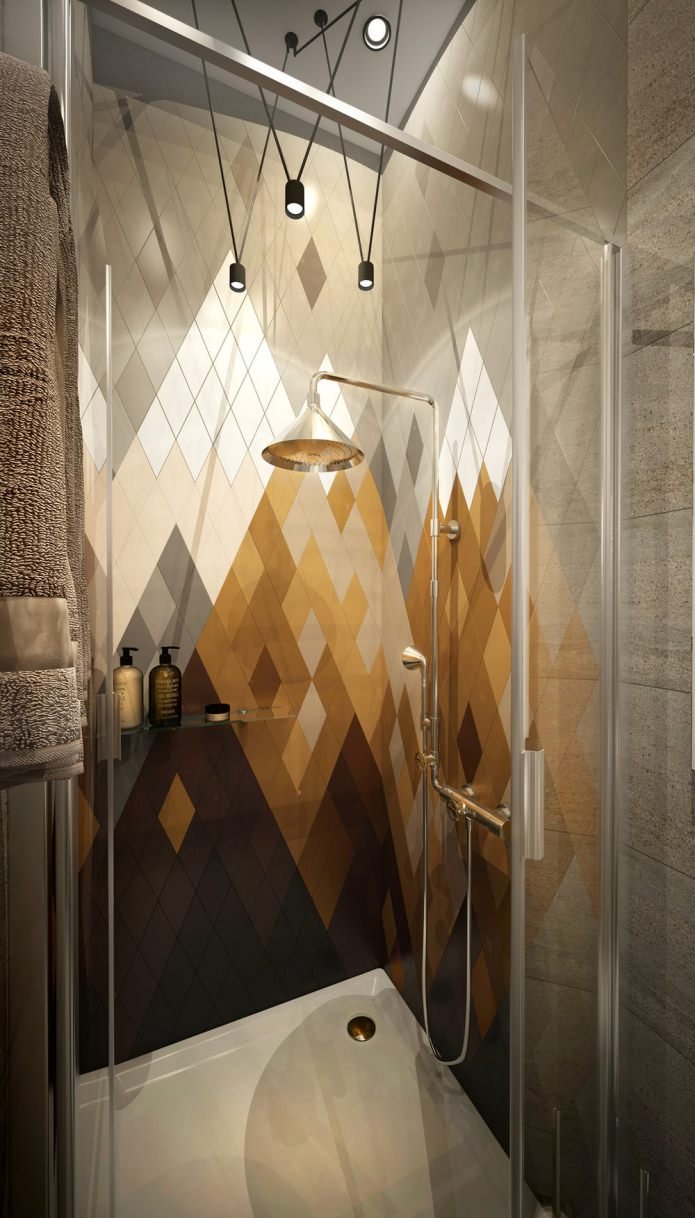 salle de bain dans la conception d'un petit appartement de 15 m².