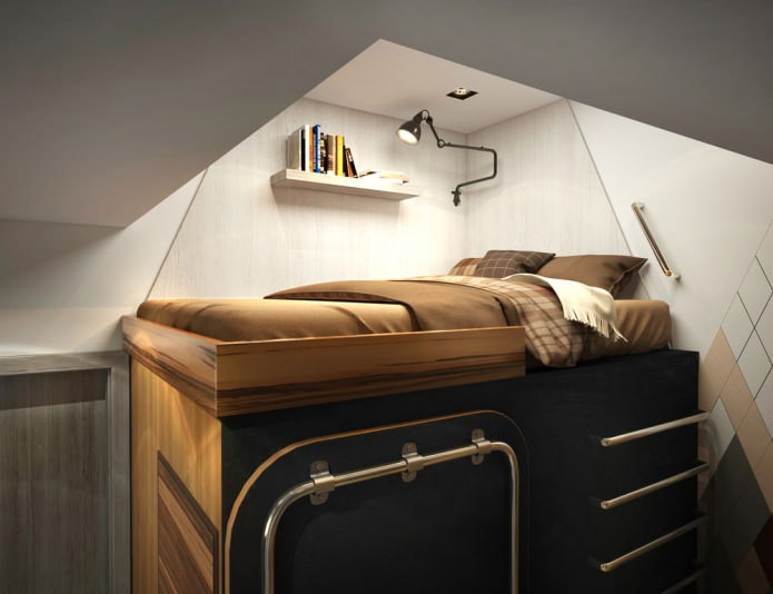 espace nuit dans la conception d'un petit appartement de 15 m².