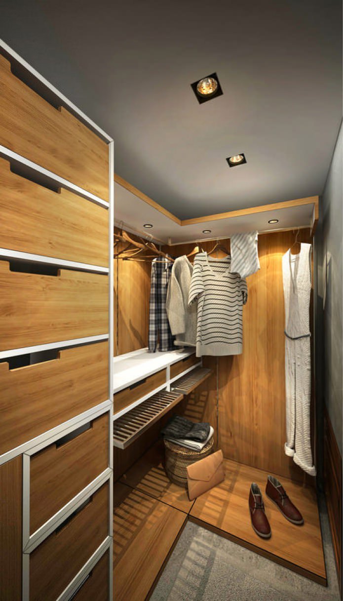 dressing dans la conception d'un petit appartement de 15 m².