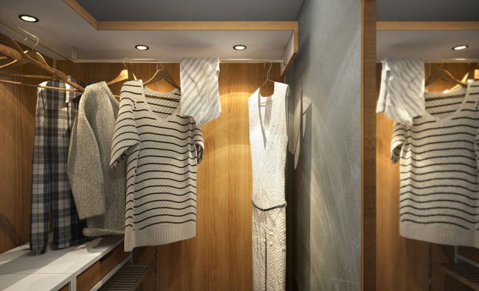 dressing dans la conception d'un petit appartement de 15 m².