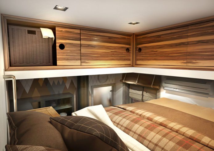 espace nuit dans la conception d'un petit appartement de 15 m².