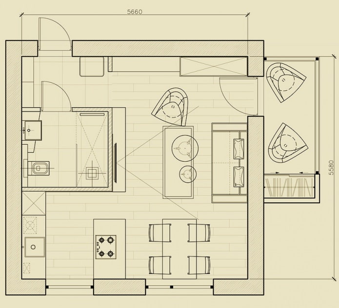 Agencement d'un appartement de 31 m².