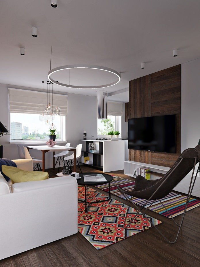 Canapé dans le design d'un appartement de 31 m².
