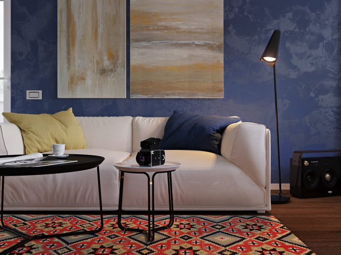 Canapé dans le design d'un appartement de 31 m².