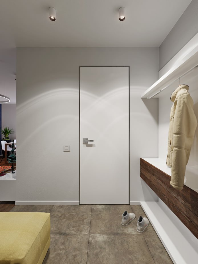 couloir dans la conception d'un studio de 31 m².
