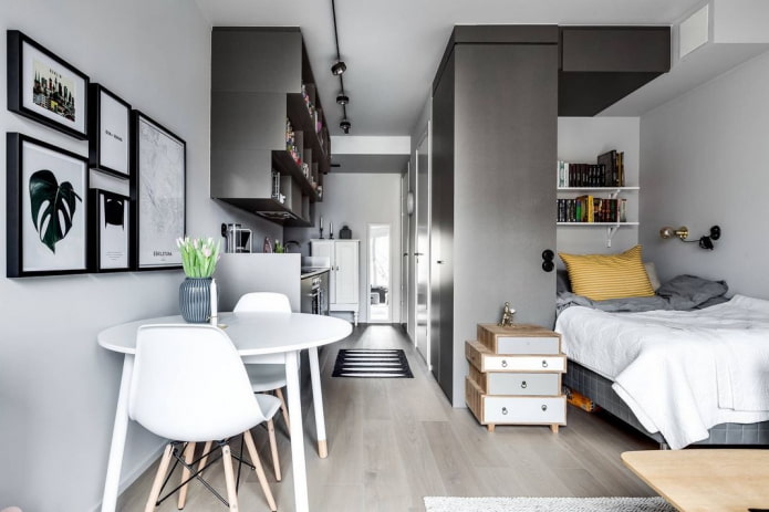 intérieur d'un studio de 35 mètres carrés
