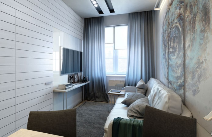conception de salon à l'intérieur d'un appartement de 35 mètres carrés