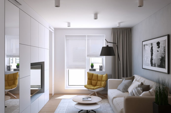 conception de salon à l'intérieur de Appartement de 35 m²