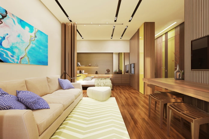 intérieur d'un appartement d'une pièce de 35 mètres carrés
