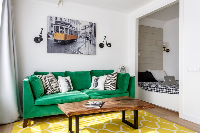 intérieur d'un studio de 35 mètres carrés